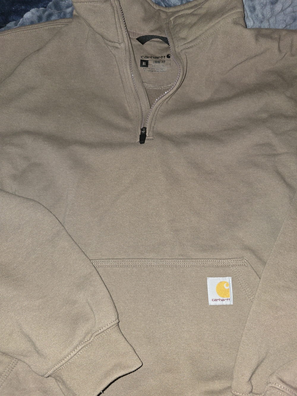 Carhartt Men’s Zip-Up Pullover in Taupe COLOR SIZE XL